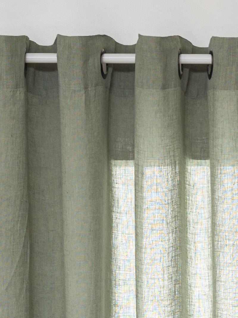 Cortina de pantalla en lino 100% Azul celadón - Kiabi