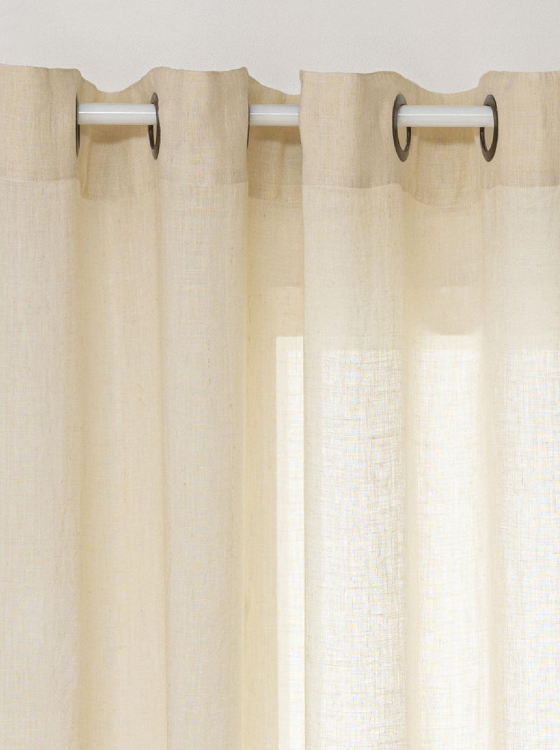 Cortina de pantalla en lino 100% Beige - Kiabi