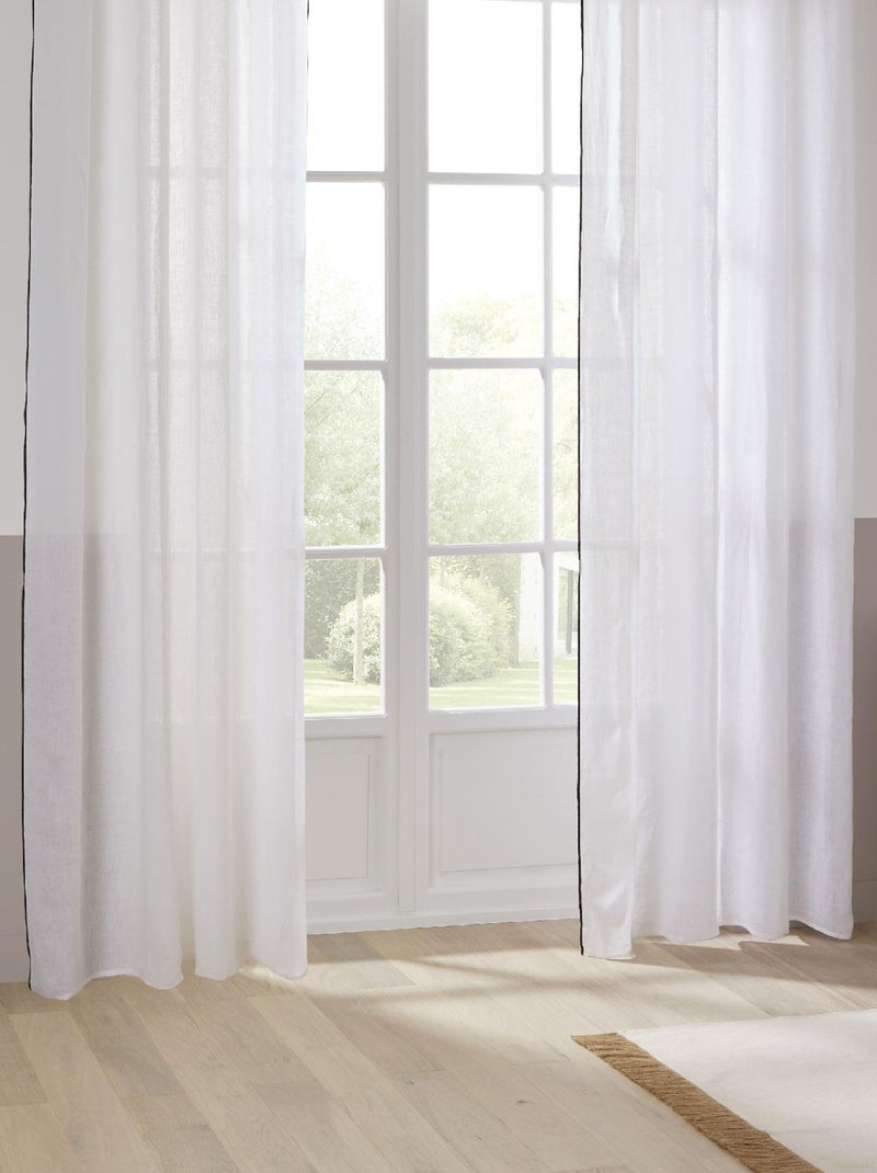 Cortina de pantalla en lino 100% Blanco - Kiabi