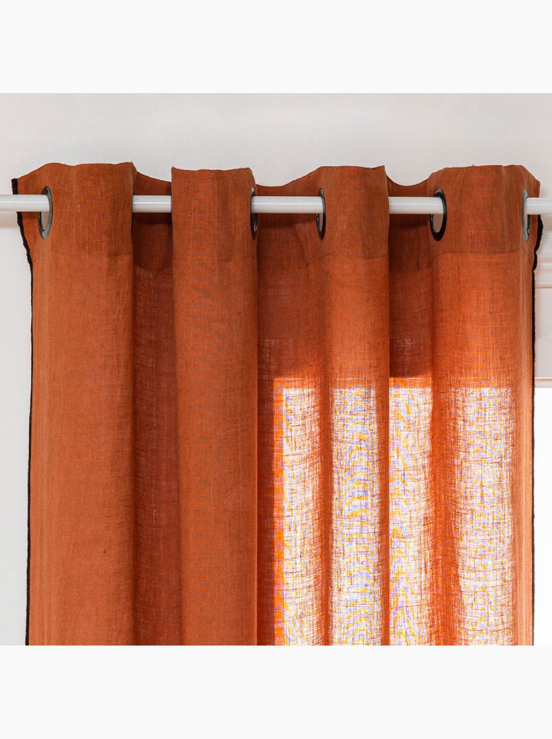 Cortina de pantalla en lino 100% Terracota - Kiabi