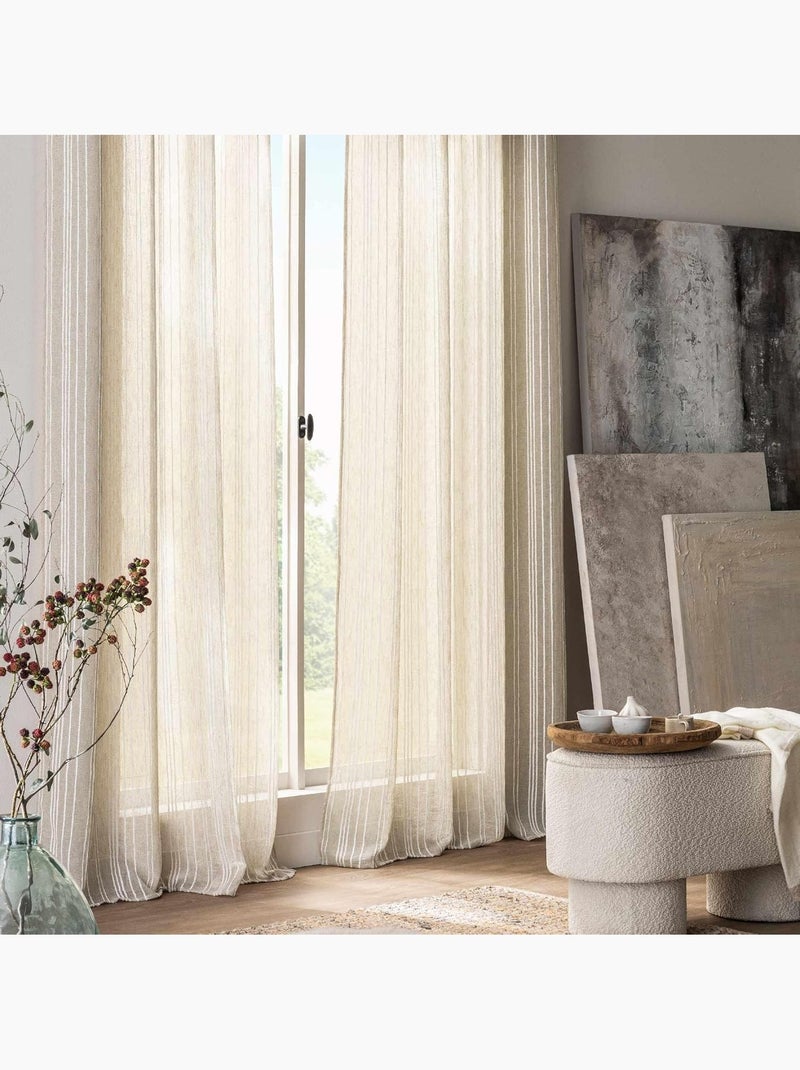 Cortina de poliéster zaho douceur d'intérieur Beige - Kiabi