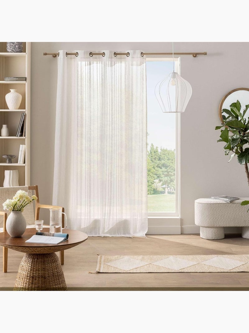 Cortina de poliéster zaho douceur d'intérieur Blanco - Kiabi