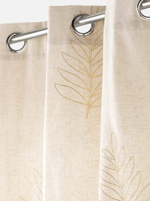 Cortina de poliéster/lin con estampados metalizados - Kiabi