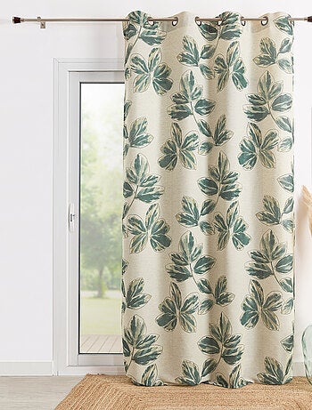 Cortina de polilina con estampado de flores en acuarela