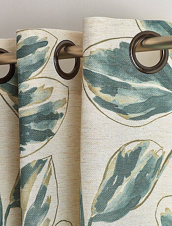 Cortina de polilina con estampado de flores en acuarela