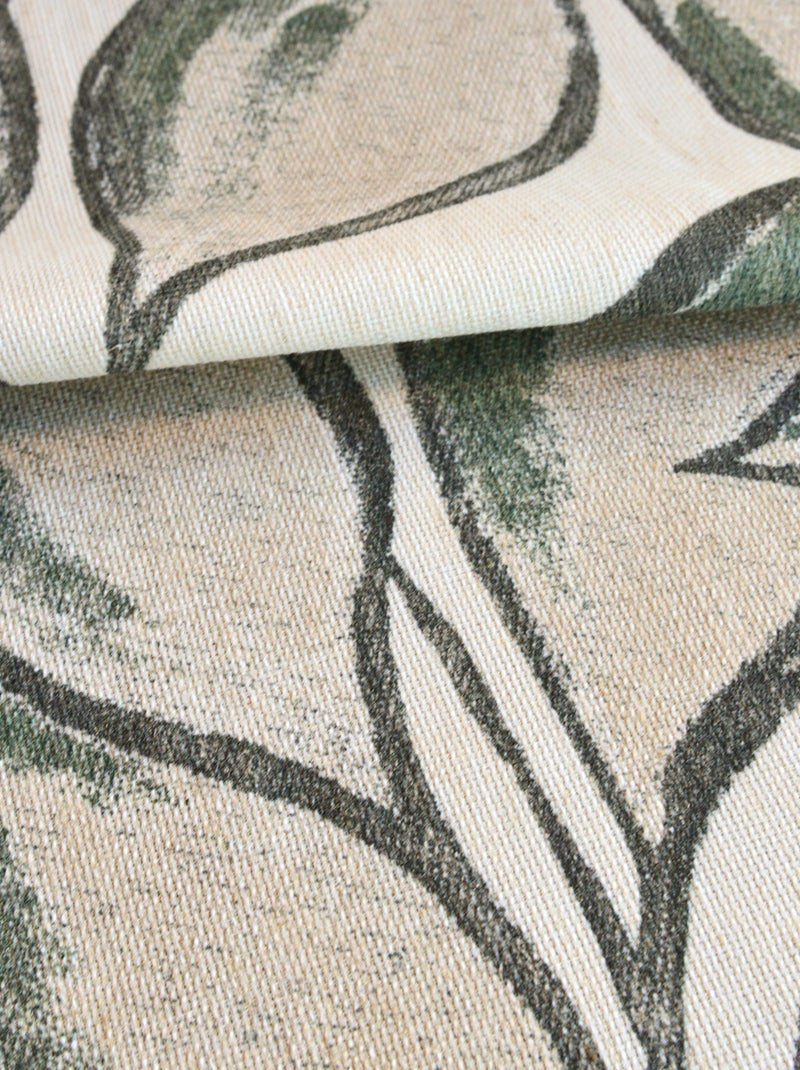 Cortina de polilina con estampado de hojas de acuarela Verde - Kiabi