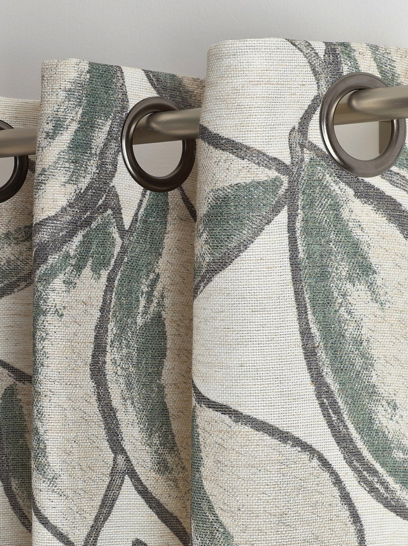 Cortina de polilina con estampado de hojas de acuarela Verde - Kiabi