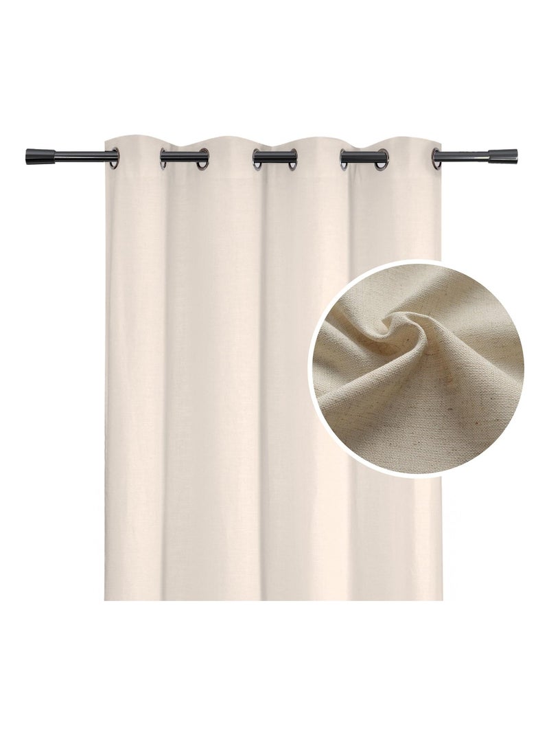 Cortina de polilina con ojales Beige claro - Kiabi