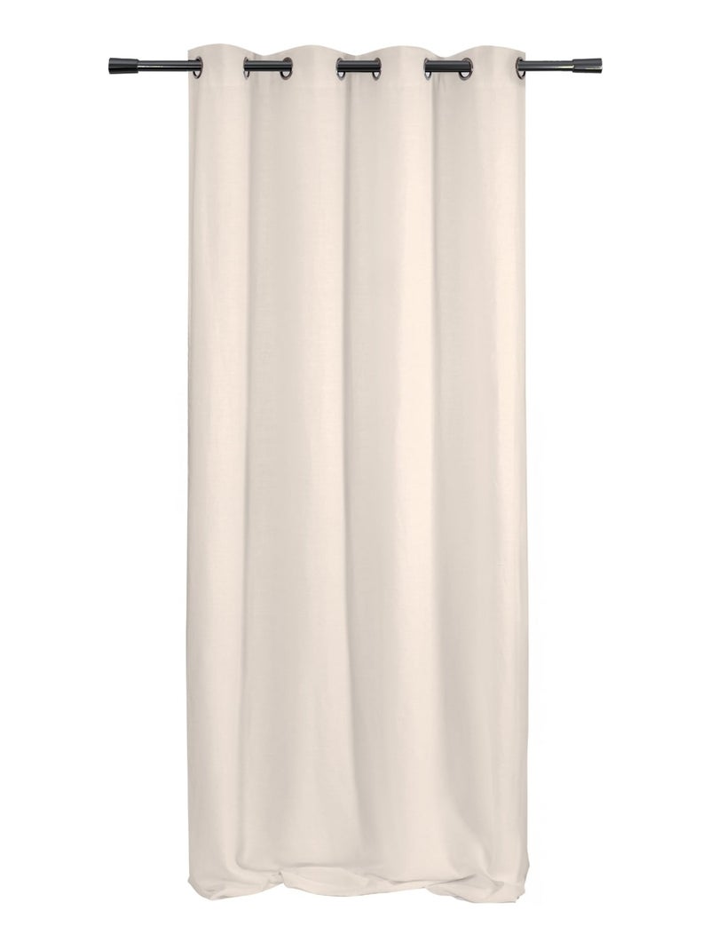 Cortina de polilina con ojales Beige claro - Kiabi