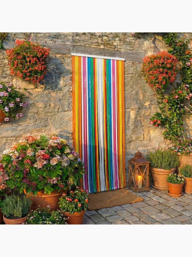 Cortina de puerta con tiras de colores Rojo - Kiabi