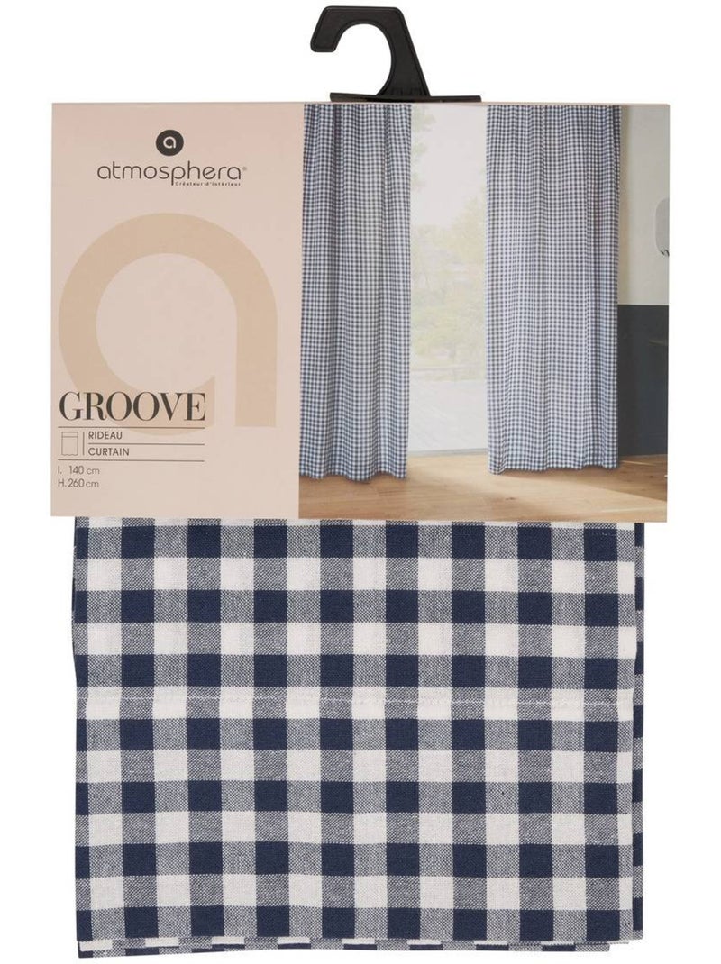 Cortina de ranuras 260x140cm guinga azul marino Azul marino - Kiabi