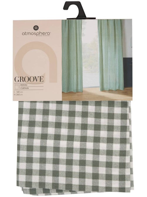 Cortina de ranuras 260x140cm guinga verde - Kiabi Cortina de ranuras 260x140cm guinga verde - Kiabi
