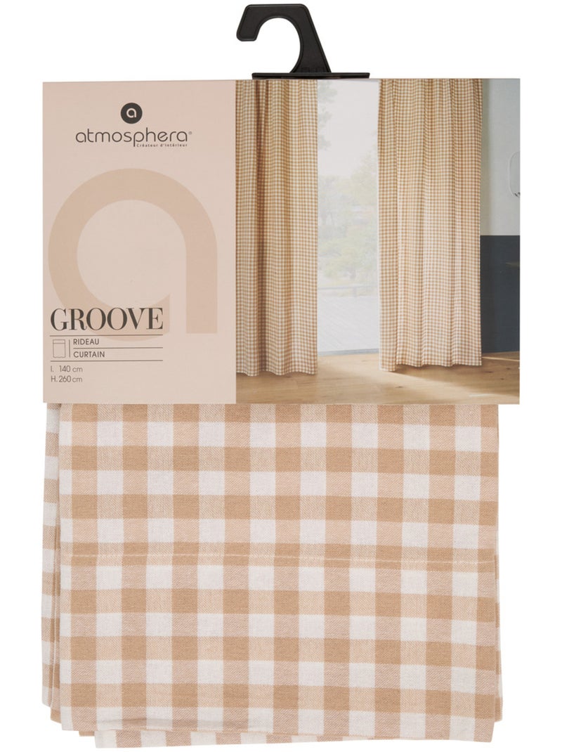 Cortina de ranuras 260x140cm lino beige guinga Verdín - Kiabi