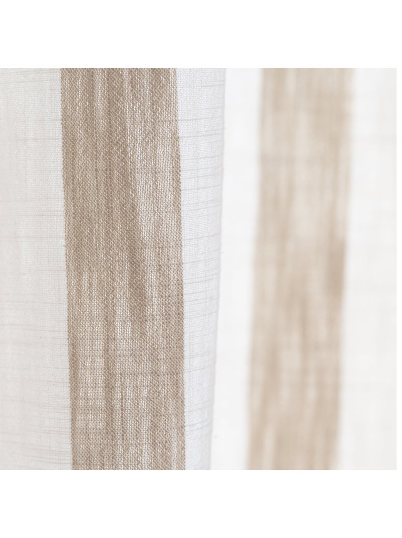 Cortina de rayas anchas 100% algodón LOURMARIN Beige - Kiabi