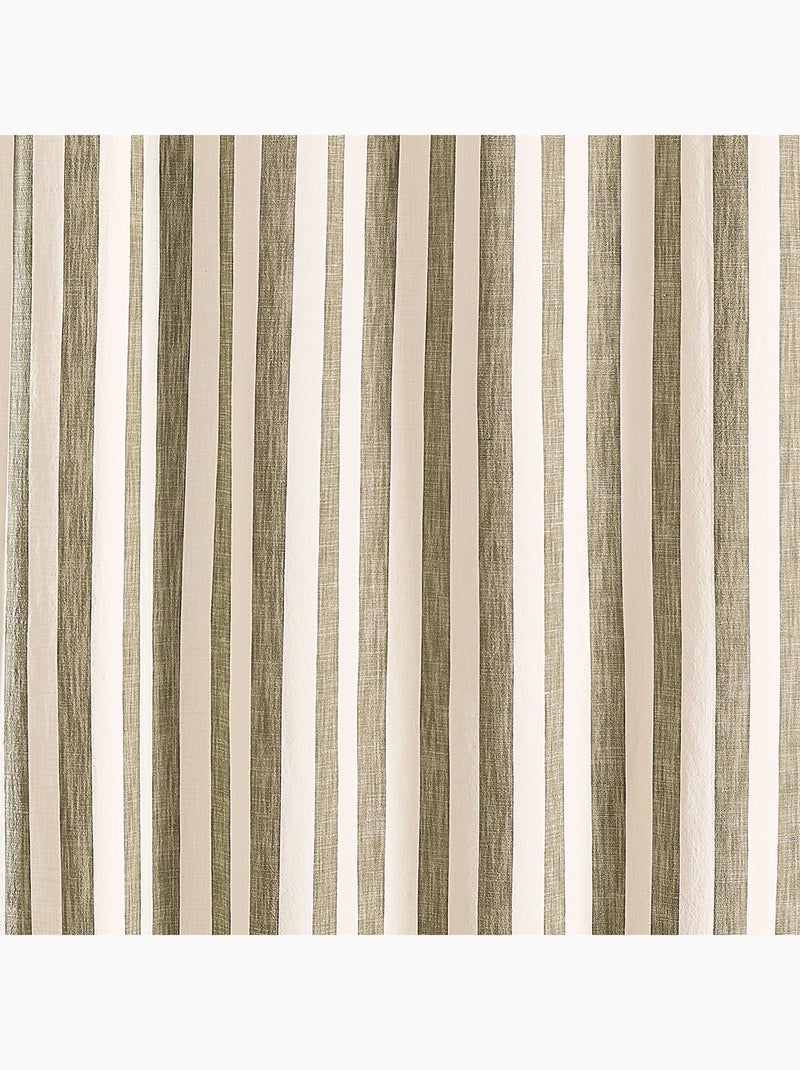 Cortina de rayas anchas 100% algodón LOURMARIN Caqui - Kiabi
