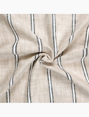 Cortina de rayas de algodón flameado con ojales