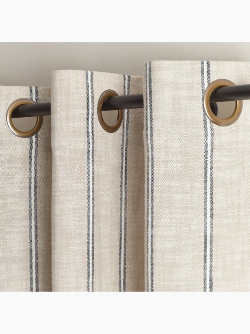 Cortina de rayas de algodón flameado con ojales - Kiabi