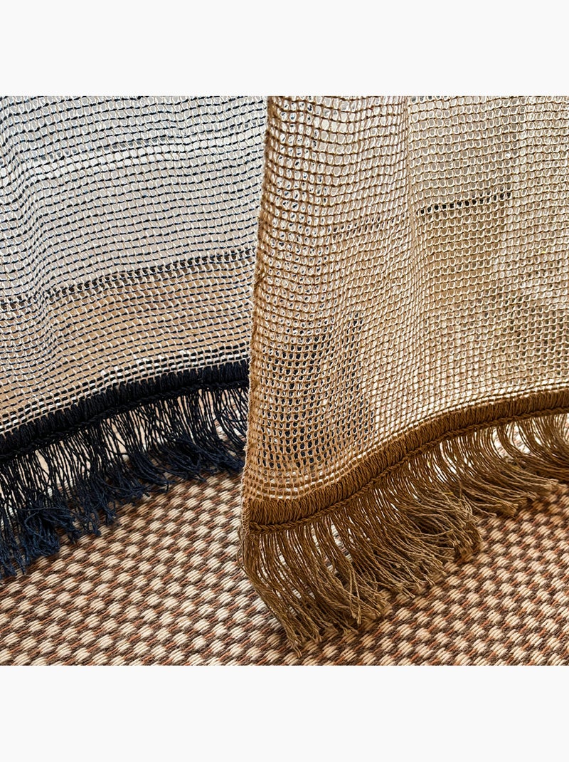 Cortina de rejilla con tejido de nido de abeja Azul - Kiabi