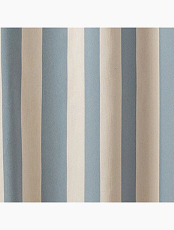 Cortina de satén de rayas verticales con ojales