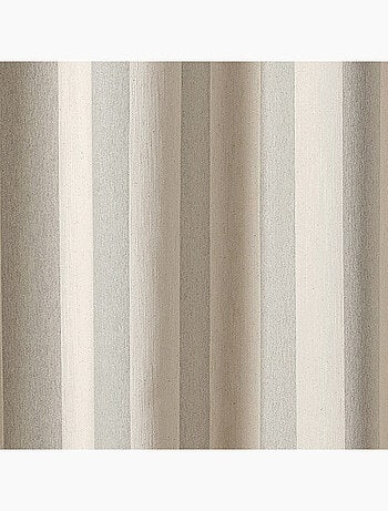Cortina de satén de rayas verticales con ojales