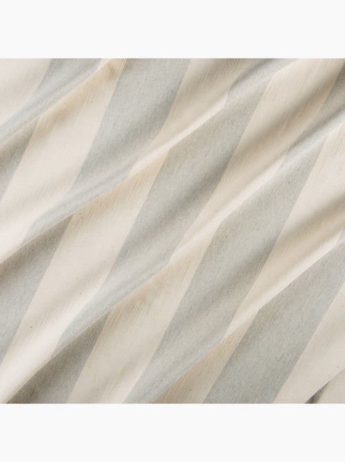 Cortina de satén de rayas verticales con ojales - Kiabi