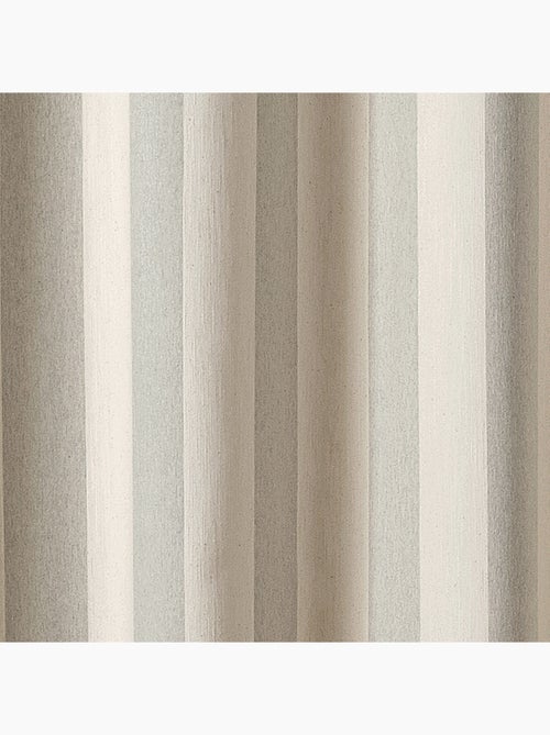 Cortina de satén de rayas verticales con ojales - Kiabi