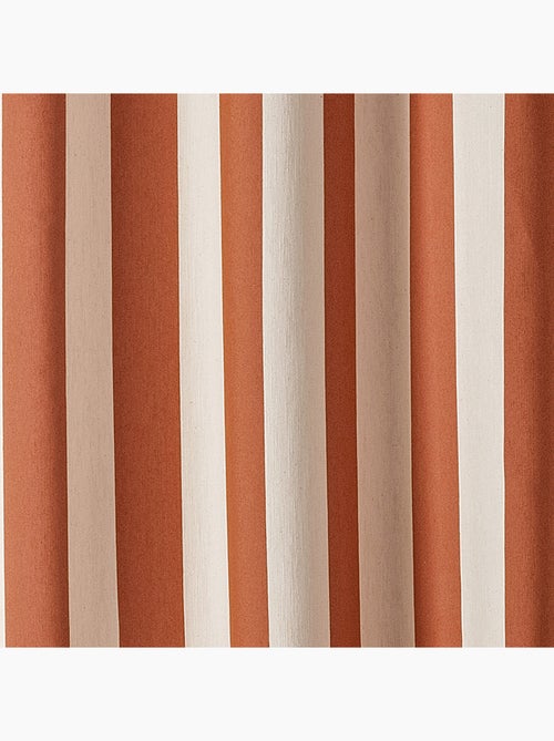 Cortina de satén de rayas verticales con ojales - Kiabi