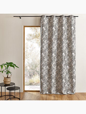 Cortina de screen jacquard con motivos vegetales