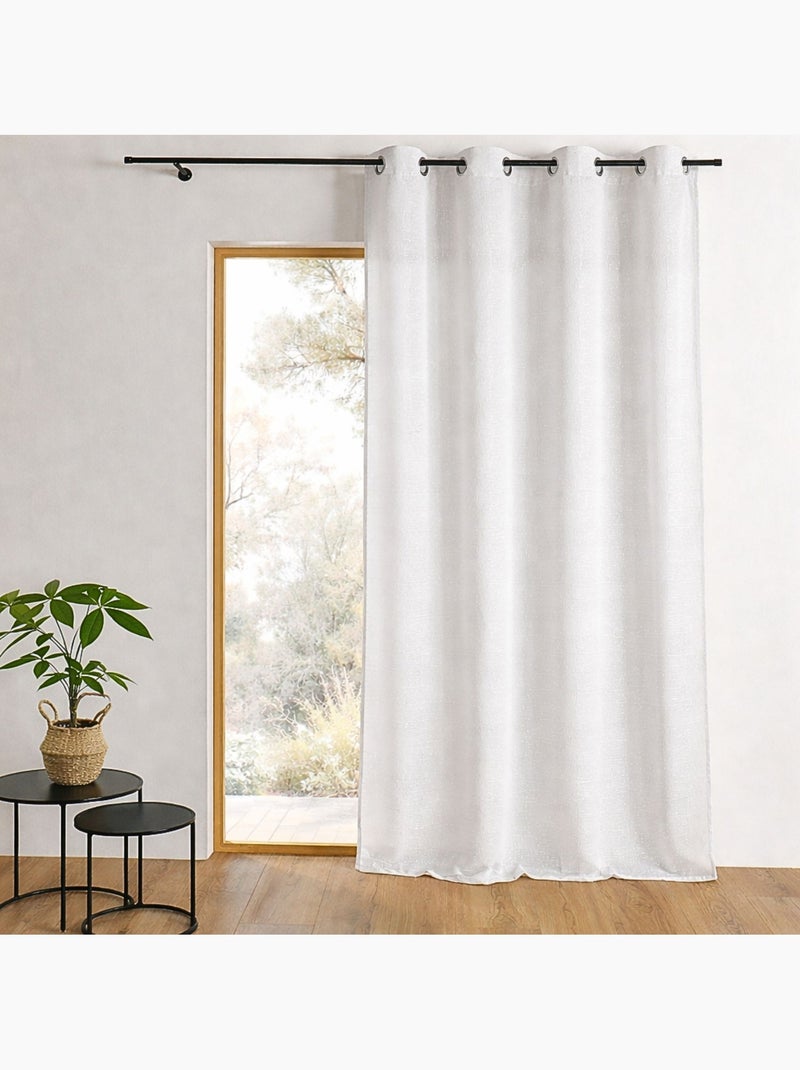 Cortina de shantung bordada lista para instalar Blanco - Kiabi