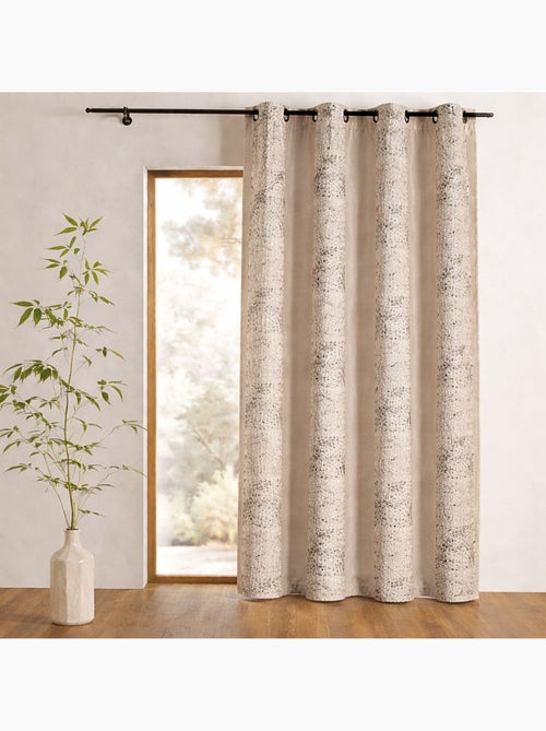 Cortina de shantung bordado con bandas de motivos étnicos - Kiabi Cortina de shantung bordado con bandas de motivos étnicos - Kiabi