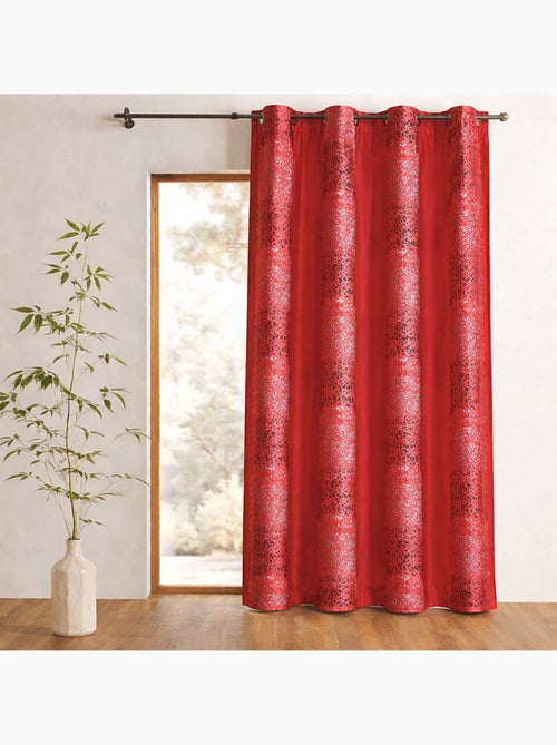 Cortina de shantung bordado con bandas de motivos étnicos - Kiabi Cortina de shantung bordado con bandas de motivos étnicos - Kiabi