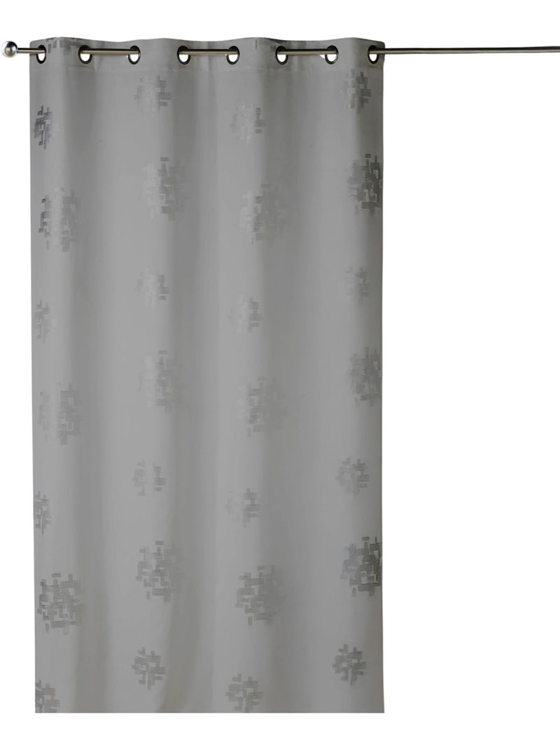 Cortina de shantung con estampado plateado Gris claro - Kiabi