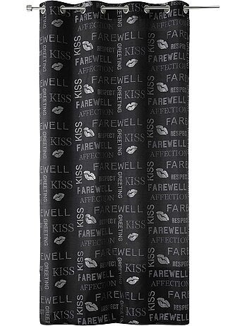 Cortina de shantung con lentejuelas y motivos estampados