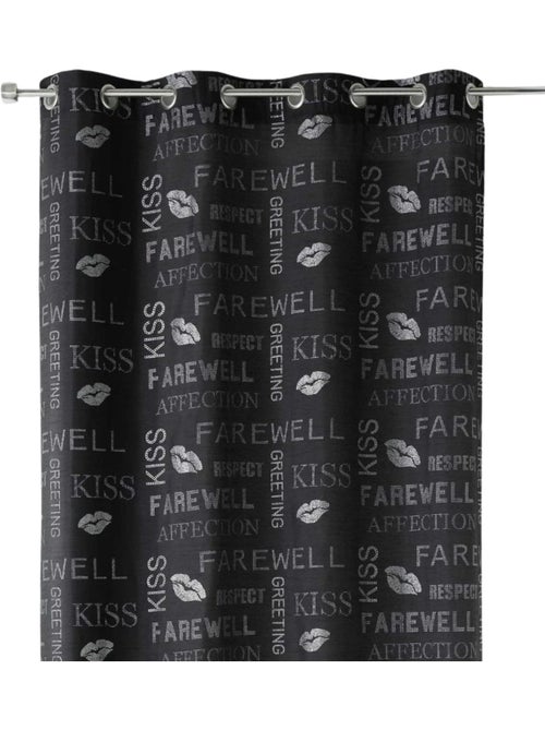 Cortina de shantung con lentejuelas y motivos estampados - Kiabi Cortina de shantung con lentejuelas y motivos estampados - Kiabi