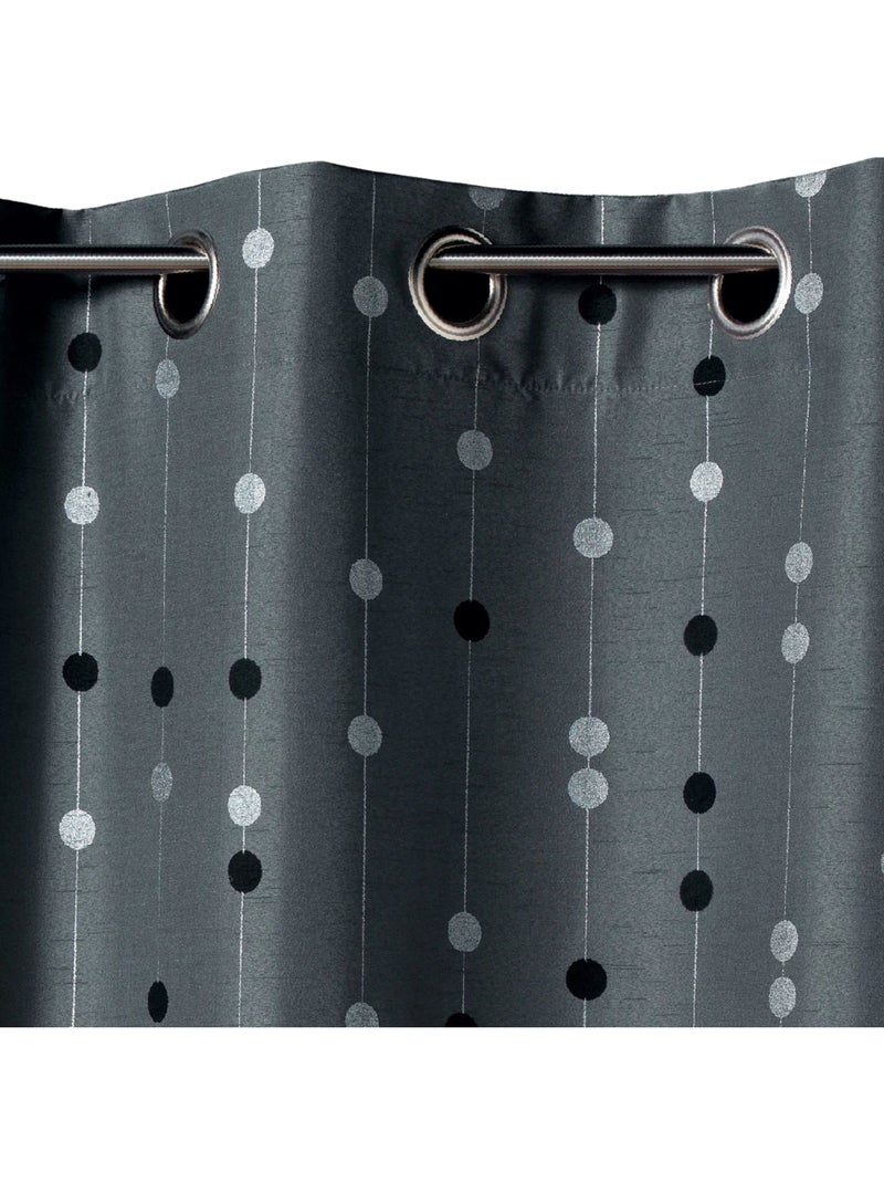 Cortina de shantung con motivo de bolas tejidas Gris claro - Kiabi