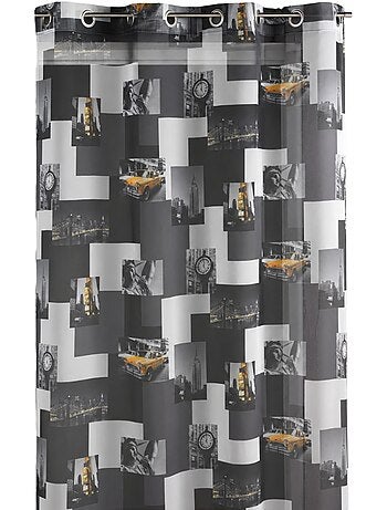 Cortina de Shantung estampada “Taxi NY”