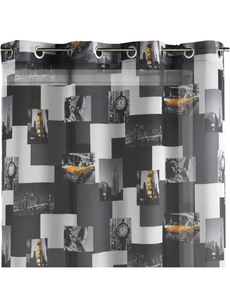 Cortina de Shantung estampada “Taxi NY” Gris claro - Kiabi