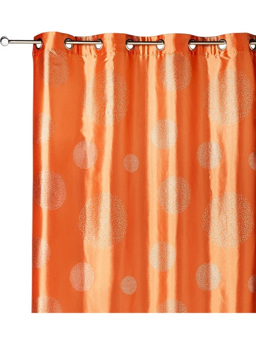 Cortina de tafetán estampado con círculos plateados - Kiabi Cortina de tafetán estampado con círculos plateados - Kiabi