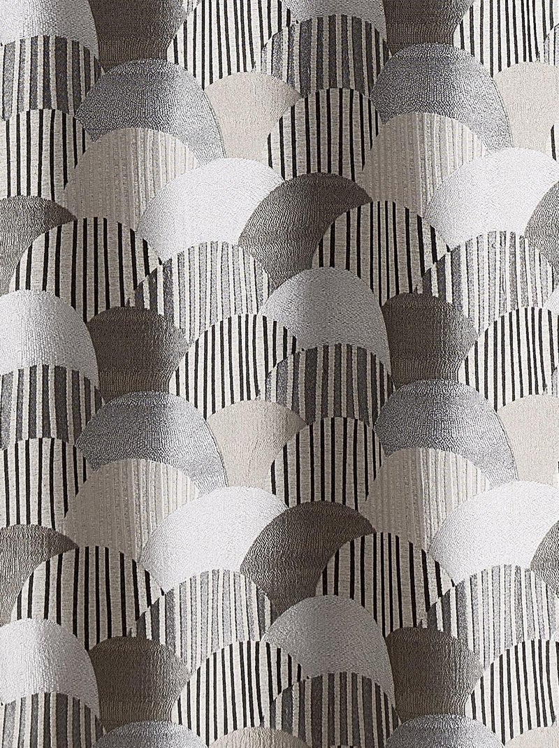 Cortina de tapicería de jacquard redondeado Beige claro - Kiabi
