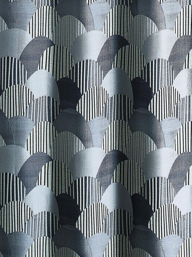 Cortina de tapicería de jacquard redondeado Gris claro - Kiabi
