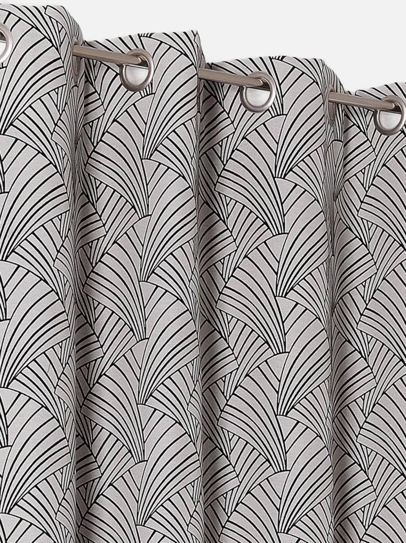 Cortina de tapicería estampada art déco Negro - Kiabi