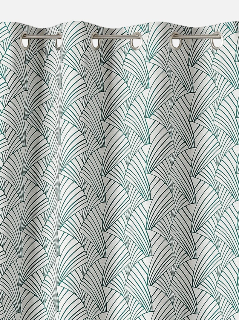 Cortina de tapicería estampada art déco Verde - Kiabi