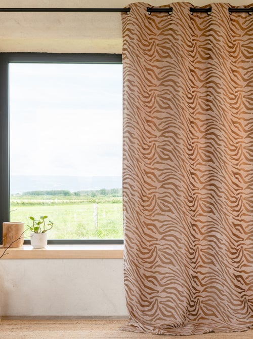 Cortina de tela de chenilla cebra - Kiabi