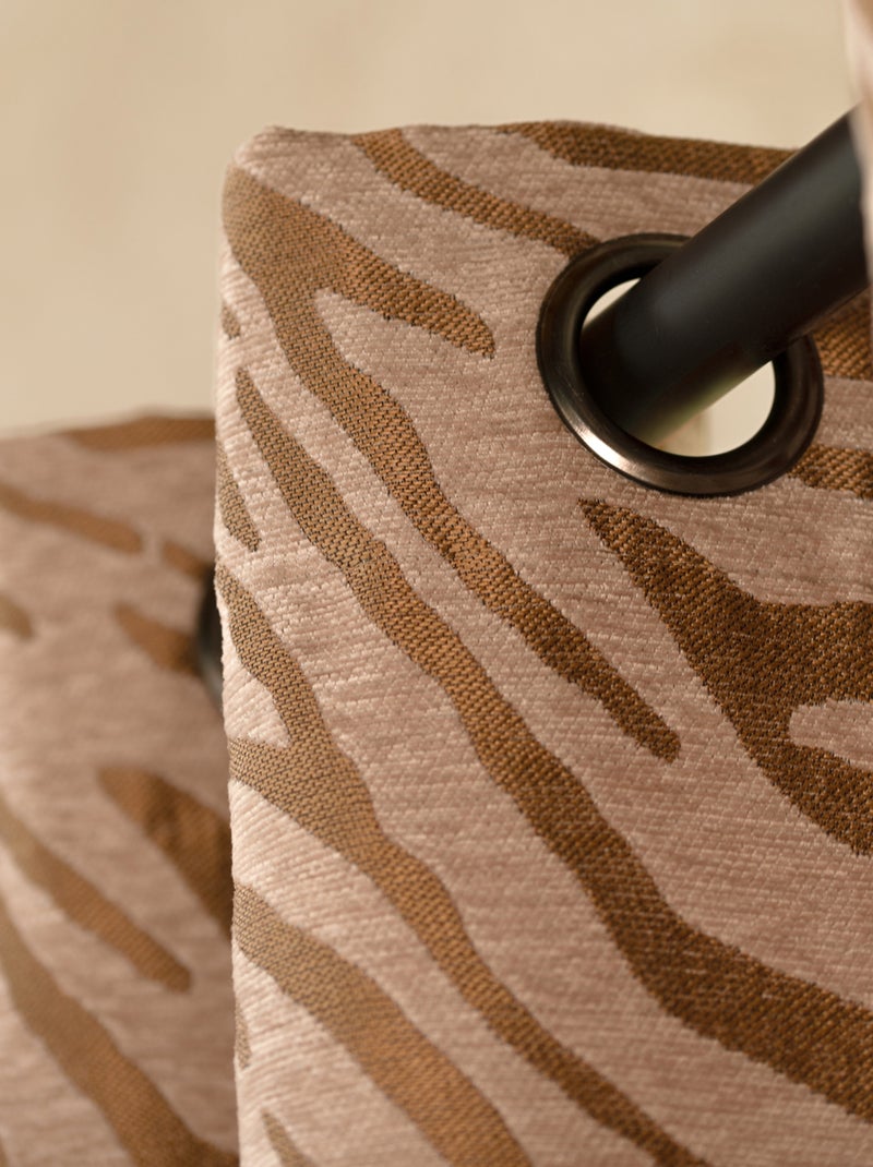 Cortina de tela de chenilla cebra Beige - Kiabi