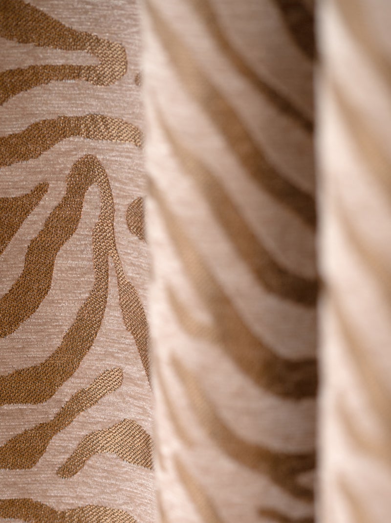 Cortina de tela de chenilla cebra Beige - Kiabi