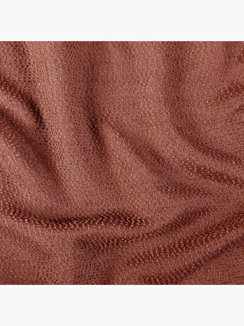 Cortina de tela metálica con textura Terracota - Kiabi