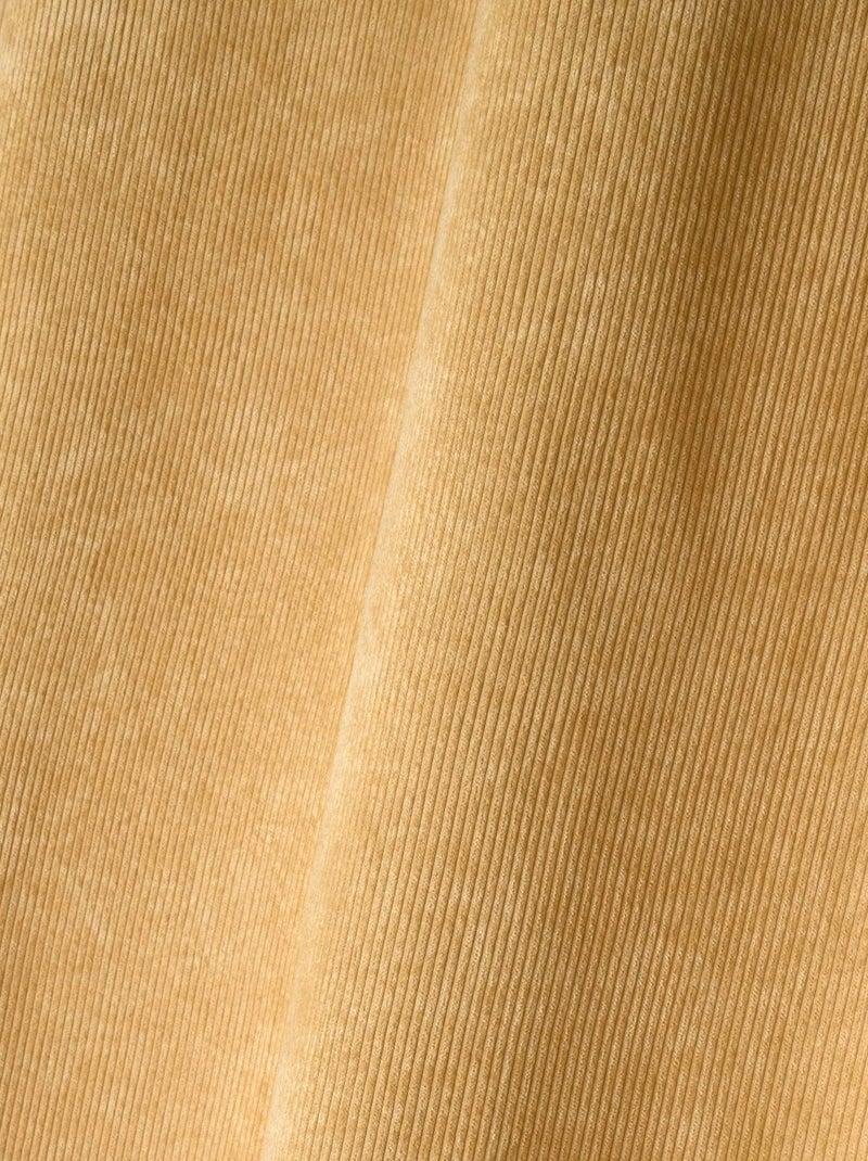 Cortina de Terciopelo Canelado Amarillo paja - Kiabi