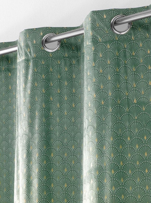 Cortina de terciopelo con estampado dorado - Kiabi Cortina de terciopelo con estampado dorado - Kiabi