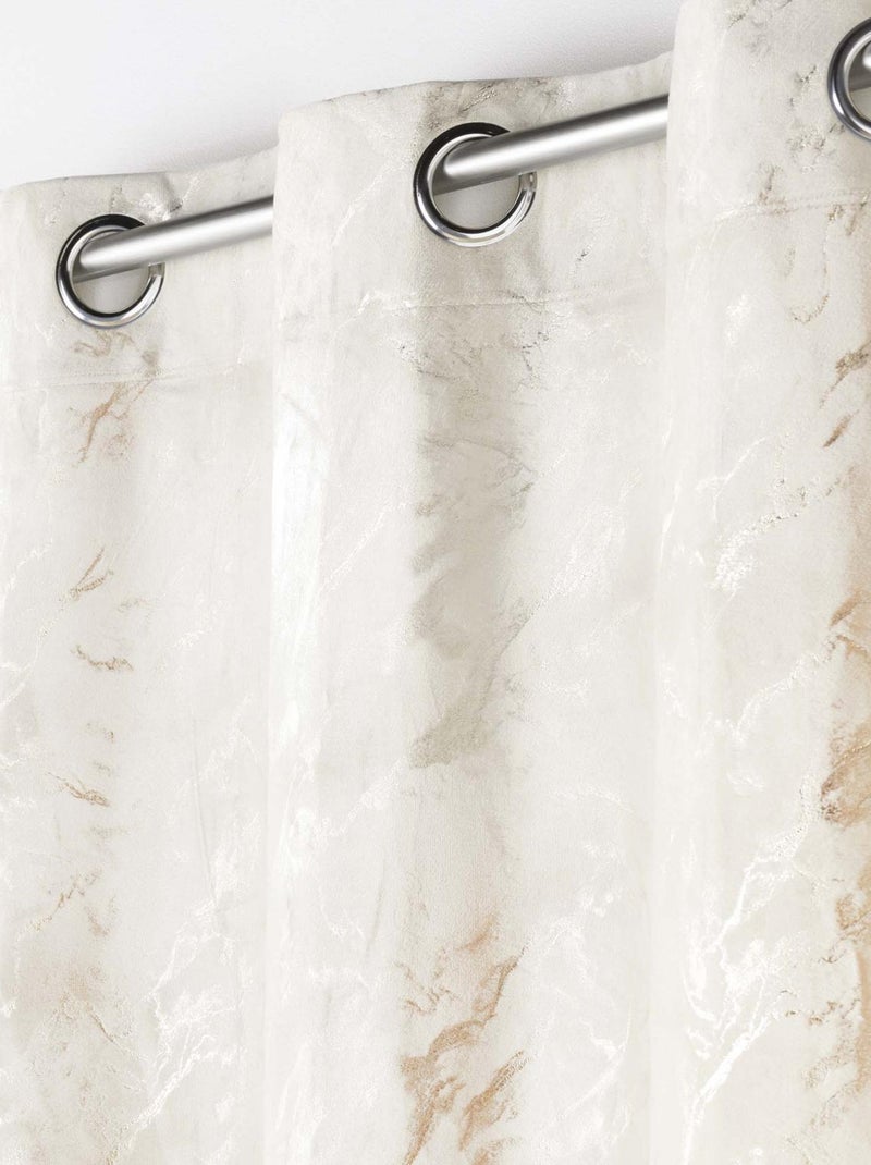 Cortina de terciopelo estampado Blanco - Kiabi