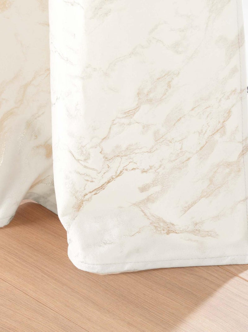 Cortina de terciopelo estampado Blanco - Kiabi